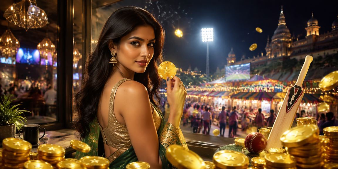 India cricket betting vibrant night market scene
